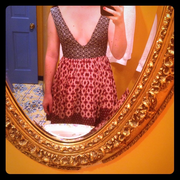 Lulus Navy Blue and Red Floral Print Dress NWT - Picture 3 of 10